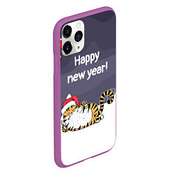 Чехол iPhone 11 Pro матовый Happy New Year 2022 Тигр, цвет: 3D-фиолетовый — фото 2