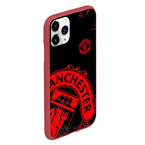 Чехол iPhone 11 Pro матовый МАНЧЕСТЕР ЮНАЙТЕД КРАСНЫЙ ЛОГО / 3D-Красный – фото 2