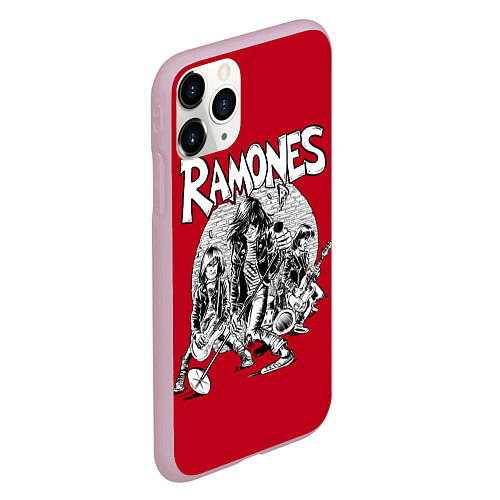 Чехол iPhone 11 Pro матовый BW Ramones / 3D-Розовый – фото 2