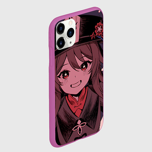 Чехол iPhone 11 Pro матовый БУУУУ ХУ ТАО HU TAO / 3D-Фиолетовый – фото 2