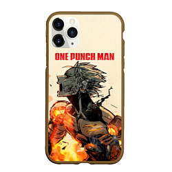 Чехол iPhone 11 Pro матовый Разрушение Геноса One Punch-Man, цвет: 3D-коричневый