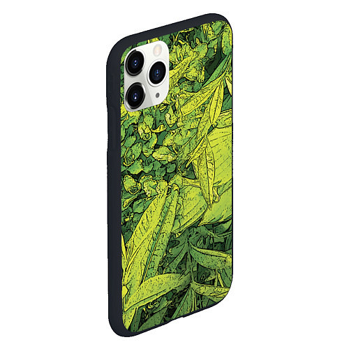 Чехол iPhone 11 Pro матовый Растительная жизнь - Хоста / 3D-Черный – фото 2