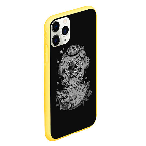 Чехол iPhone 11 Pro матовый Sea Devil / 3D-Желтый – фото 2