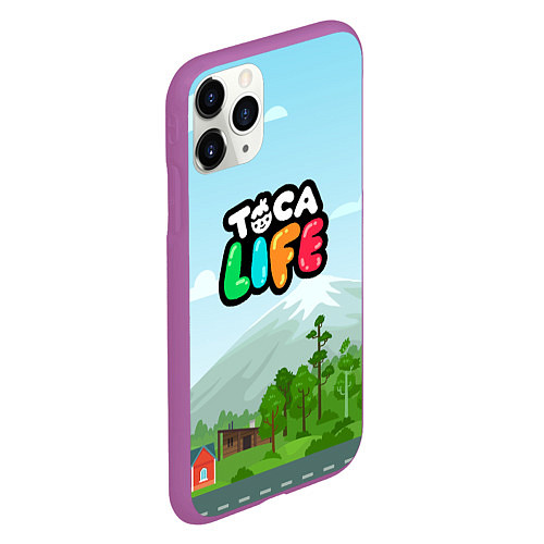 Чехол iPhone 11 Pro матовый TOCA BOCA WORLD LOGO / 3D-Фиолетовый – фото 2
