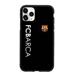 Чехол iPhone 11 Pro матовый FC BARCA BLACK STYLE, цвет: 3D-черный