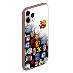 Чехол iPhone 11 Pro матовый FC BARCELONA LOGOBOMBING, цвет: 3D-коричневый — фото 2