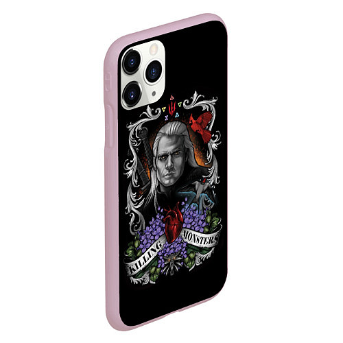 Чехол iPhone 11 Pro матовый ГЕРАЛЬТ КРАСОЧНЫЙ ПОСТЕР ГЕРАЛЬ ИЗ РИВИИ / 3D-Розовый – фото 2