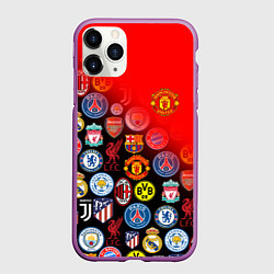 Чехол iPhone 11 Pro матовый МАНЧЕСТЕР ЮНАЙТЕД FCMU, цвет: 3D-фиолетовый