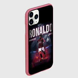 Чехол iPhone 11 Pro матовый РОНАЛДУ ГЕРОЙ МАНЧЕСТЕРА, цвет: 3D-малиновый — фото 2
