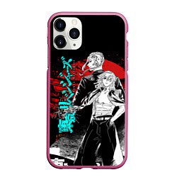Чехол iPhone 11 Pro матовый МАЙКИ ТОЙКИЙСКИЕ МСТИТЕЛИ НЕОН ЛОГО, цвет: 3D-малиновый