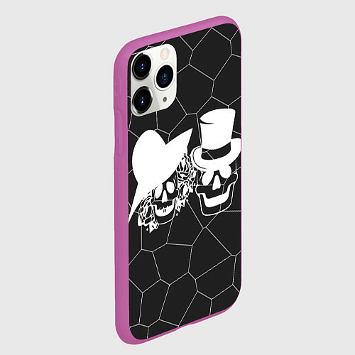 Чехол iPhone 11 Pro матовый Вечная парочка / 3D-Фиолетовый – фото 2