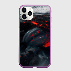 Чехол iPhone 11 Pro матовый ЧЁРНЫЙ СИМБИОТ ГРАНЖ BLACK MONSTER, цвет: 3D-фиолетовый