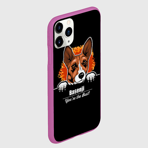 Чехол iPhone 11 Pro матовый Басенджи Basenji / 3D-Фиолетовый – фото 2