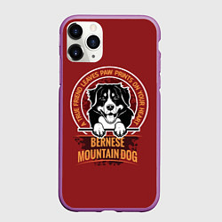 Чехол iPhone 11 Pro матовый Бернский Зенненхунд Bernese Mountain, цвет: 3D-фиолетовый