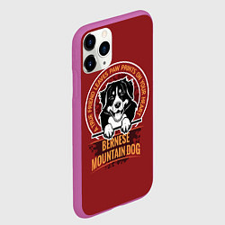 Чехол iPhone 11 Pro матовый Бернский Зенненхунд Bernese Mountain, цвет: 3D-фиолетовый — фото 2