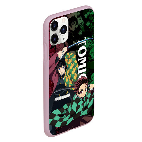 Чехол iPhone 11 Pro матовый ТОМИОКА, КЛИНОК РАССЕКАЮЩИЙ ДЕМОНОВ / 3D-Розовый – фото 2