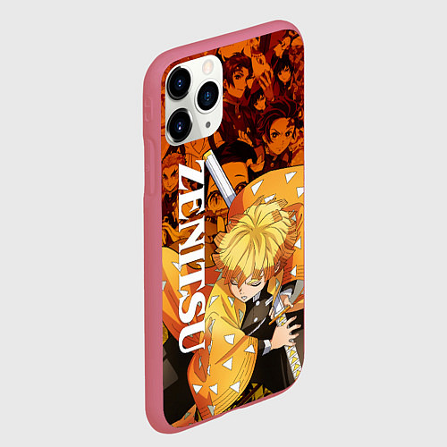 Чехол iPhone 11 Pro матовый ЗЕНИТЦУ, КЛИНОК РАССЕКАЮЩИЙ ДЕМОНОВ / 3D-Малиновый – фото 2