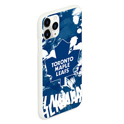 Чехол iPhone 11 Pro матовый Торонто Мейпл Лифс, Toronto Maple Leafs, цвет: 3D-белый — фото 2