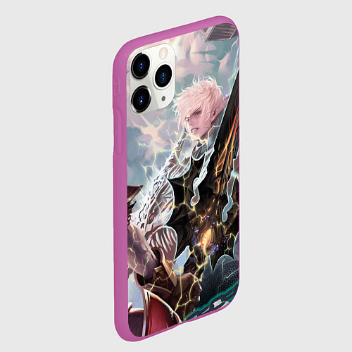 Чехол iPhone 11 Pro матовый Lineage 2 Akamanah vs Zarich / 3D-Фиолетовый – фото 2