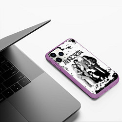 Чехол iPhone 11 Pro матовый Maneskin Монэскин, рок - группа, цвет: 3D-фиолетовый — фото 2