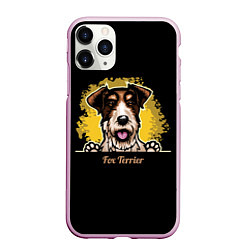 Чехол iPhone 11 Pro матовый Фокстерьер Fox terrier, цвет: 3D-розовый