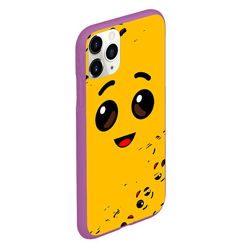 Чехол iPhone 11 Pro матовый FORTNITE BANANA FACE ФОРТНАЙТ БАНАН / 3D-Фиолетовый – фото 2
