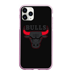 Чехол iPhone 11 Pro матовый CHICAGO BULLS ЧИКАГО БУЛЛС ЯРОСТЬ БЫКА