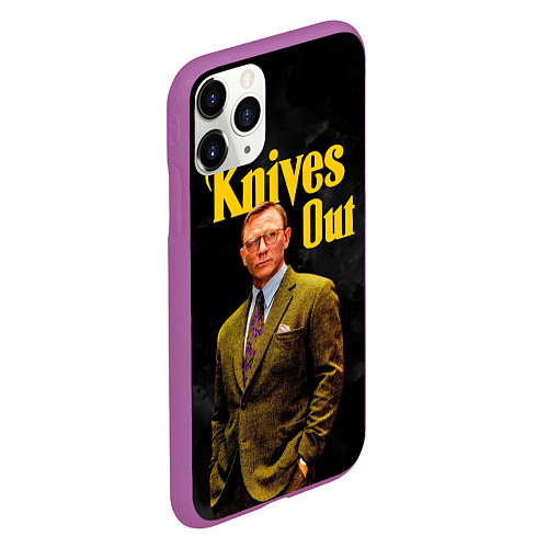 Чехол iPhone 11 Pro матовый Достать ножи Knives Out / 3D-Фиолетовый – фото 2