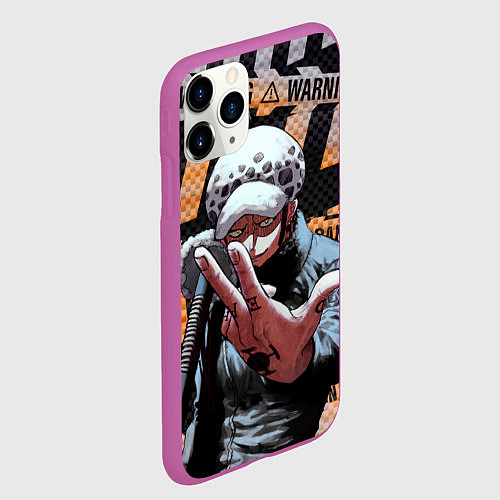 Чехол iPhone 11 Pro матовый Трафальгар Ло особо опасен / 3D-Фиолетовый – фото 2