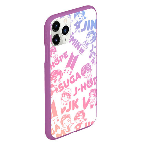 Чехол iPhone 11 Pro матовый BTS БТС БИТИЭС УЧАСТНИКИ / 3D-Фиолетовый – фото 2