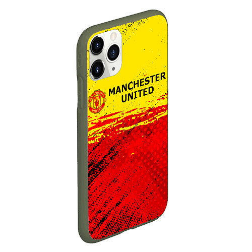 Чехол iPhone 11 Pro матовый Manchester United: Дьяволы / 3D-Темно-зеленый – фото 2