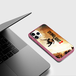 Чехол iPhone 11 Pro матовый DYING LIGHT 2 НОВЫЙ МИР, цвет: 3D-малиновый — фото 2