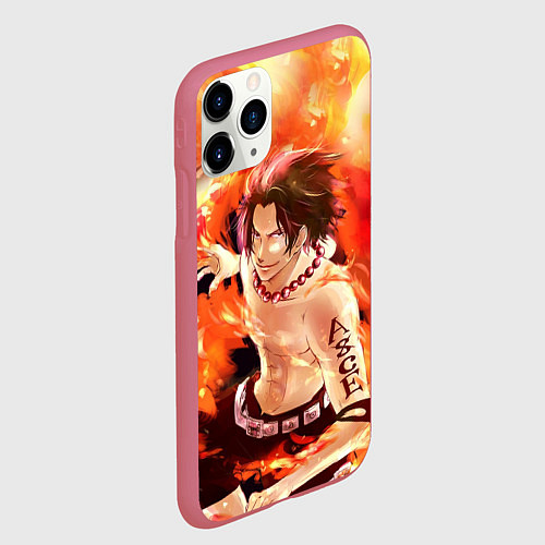 Чехол iPhone 11 Pro матовый ONE PIECE ASCE HERO / 3D-Малиновый – фото 2