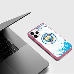 Чехол iPhone 11 Pro матовый Manchester City - Футбольный клуб, цвет: 3D-малиновый — фото 2