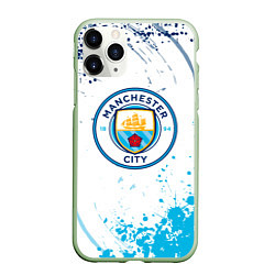 Чехол iPhone 11 Pro матовый Manchester City - Футбольный клуб, цвет: 3D-салатовый