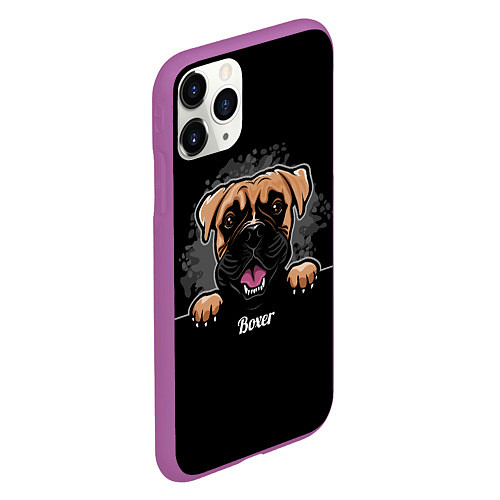 Чехол iPhone 11 Pro матовый Боксёр Boxer / 3D-Фиолетовый – фото 2