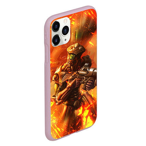 Чехол iPhone 11 Pro матовый Doom ART спина / 3D-Розовый – фото 2
