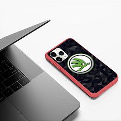 Чехол iPhone 11 Pro матовый SKODA GEOMETRY STEEL, цвет: 3D-красный — фото 2