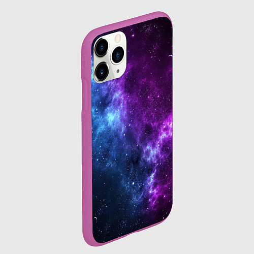 Чехол iPhone 11 Pro матовый NEON GALAXY НЕОНОВЫЙ КОСМОС / 3D-Фиолетовый – фото 2