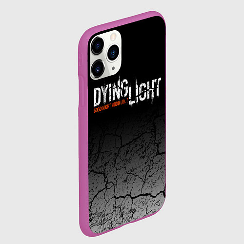 Чехол iPhone 11 Pro матовый DYING LIGHT РАЗЛОМЫ ТРЕЩИНЫ / 3D-Фиолетовый – фото 2