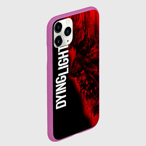 Чехол iPhone 11 Pro матовый DYING LIGHT RED ZOMBIE FACE / 3D-Фиолетовый – фото 2