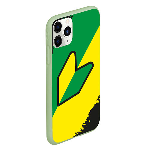 Чехол iPhone 11 Pro матовый JDM GREEN YELLOW LOGO / 3D-Салатовый – фото 2