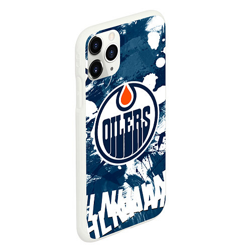 Чехол iPhone 11 Pro матовый Эдмонтон Ойлерз Edmonton Oilers / 3D-Белый – фото 2
