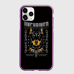 Чехол iPhone 11 Pro матовый Доберман-Пинчер, цвет: 3D-фиолетовый