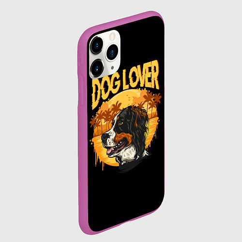Чехол iPhone 11 Pro матовый Любитель Собак Dog Lover / 3D-Фиолетовый – фото 2