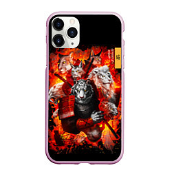Чехол iPhone 11 Pro матовый Водяной Тигр 2022 и крупные кошки лев, рысь, цвет: 3D-розовый
