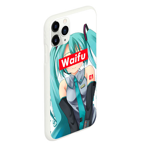 Чехол iPhone 11 Pro матовый Waifu - Hatsune Miku / 3D-Белый – фото 2
