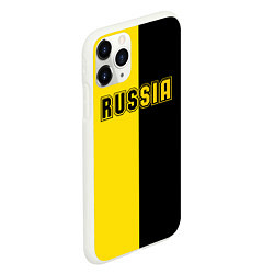 Чехол iPhone 11 Pro матовый Россия черно желтое RUSSIA - BORUSSIA, цвет: 3D-белый — фото 2