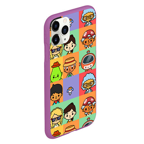 Чехол iPhone 11 Pro матовый TOCA BOCA WORLD HERO / 3D-Фиолетовый – фото 2