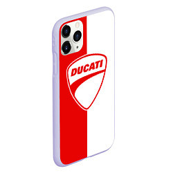 Чехол iPhone 11 Pro матовый DUCATI WHITE RED STYLE LOGO, цвет: 3D-светло-сиреневый — фото 2